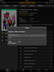 Watchever - Informationen zu Filmen und Serien werden auch angeboten - iPad Screenshot
